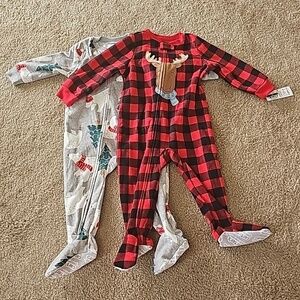 Carters Boys 18 Months Fleece Zip Up Sleeper Set NEW